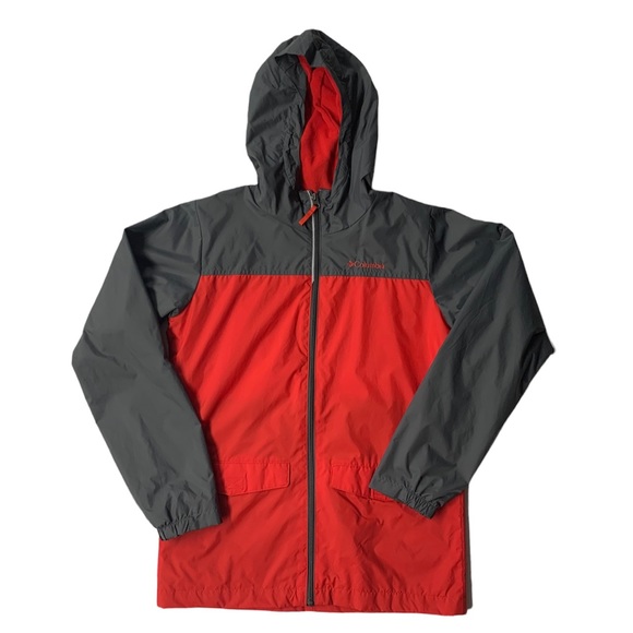 Columbia Red Gray Youth Winter Hooded Full Zip Coat Jacket 14-16 Small Adult - Picture 1 of 6
